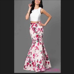 Xscape two piece mermaid prom dress size 2